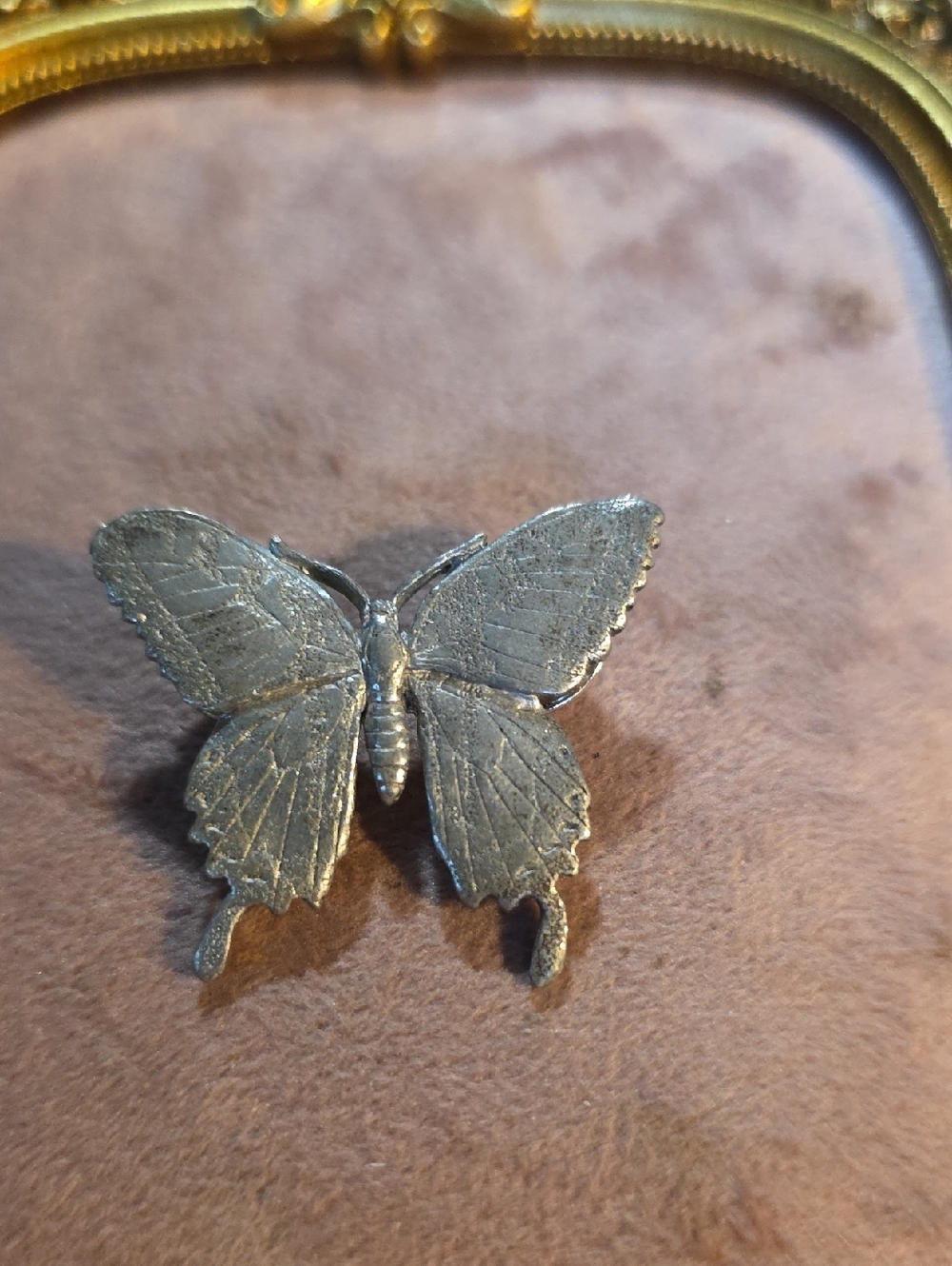 Vintage GG Harris Pewter Tiger Swallowtail Butterfly Brooch c1992